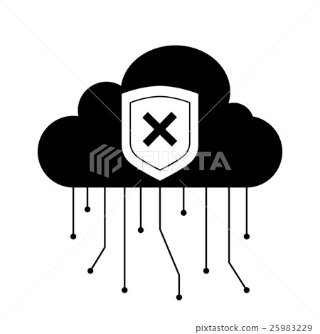 插图素材: black data cloud icon