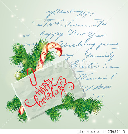 插图素材: merry christmas and happy new year card