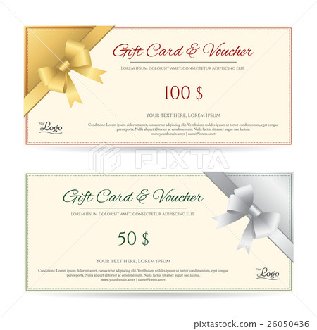 插图素材: elegant gift voucher or gift card template