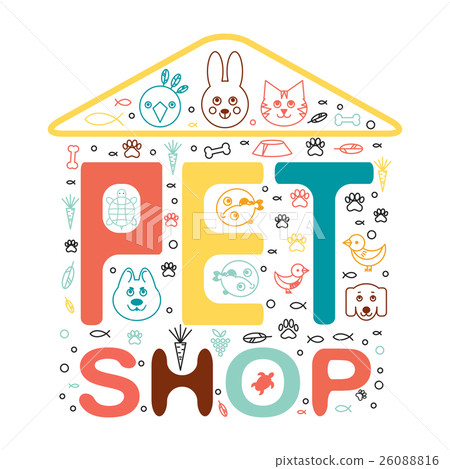 插图素材: vector logo design template for pet shops, animal