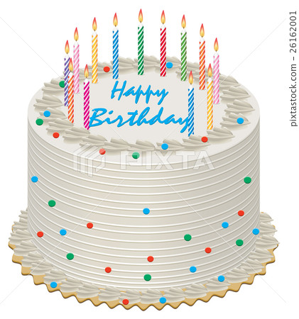 插图素材: vector birthday cake with burning candles 查看全部