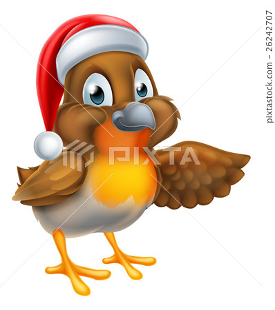 插图素材: cartoon christmas robin bird