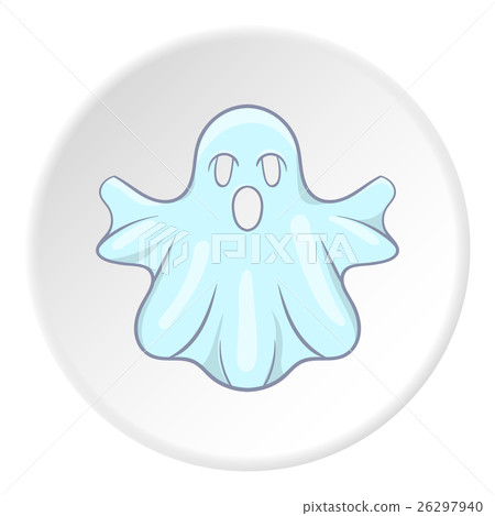 插图素材: ghost icon, cartoon style