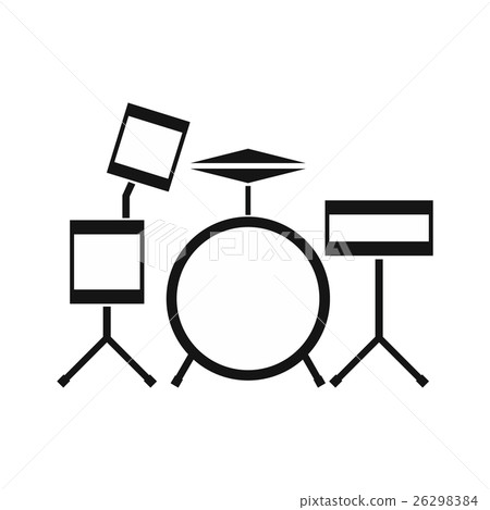 插图素材 drum kit icon simple style