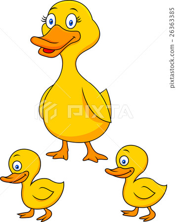 图库插图: duck family cartoon