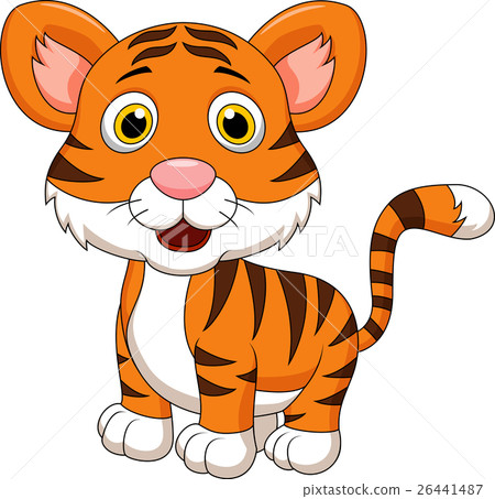 插图素材: cute baby tiger cartoon