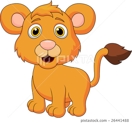 插图素材: cute baby lion cartoon