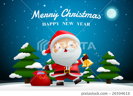 插图素材: santa claus merry christmas and happy new year