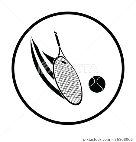 插图素材: tennis racket hitting a ball icon