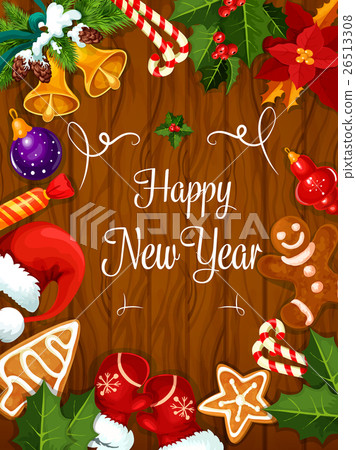 插图素材: happy new year best wishes poster