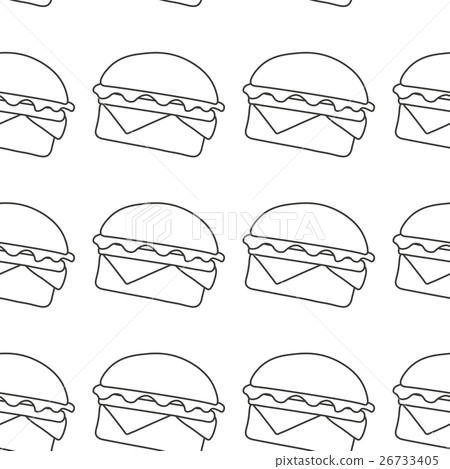 插图素材: hamburger pattern vector illustration in flat