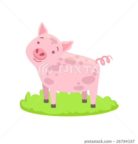 图库插图: pig farm animal cartoon farm related element on