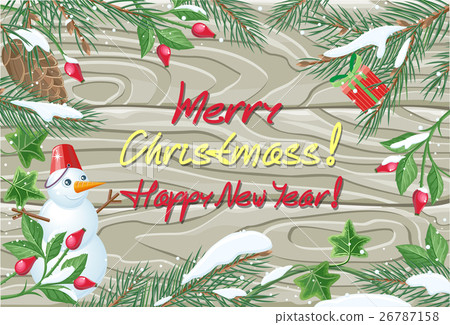 插图素材: merry christmas and happy new year poster. vector