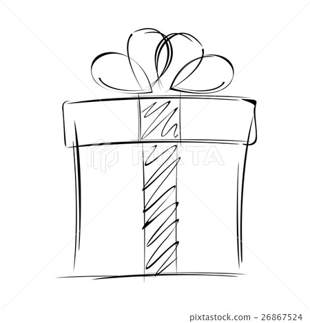 插图素材: big gift box isolated on white background.