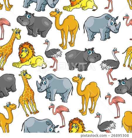 jungle gym cartoon,planecartoon 插图素材: african jungle and safari animals cartoon pattern