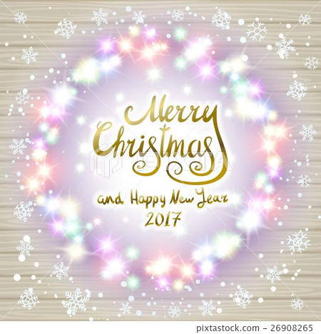 图库插图: merry christmas happy new year card design