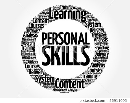 插图素材: personal skills circle word cloud