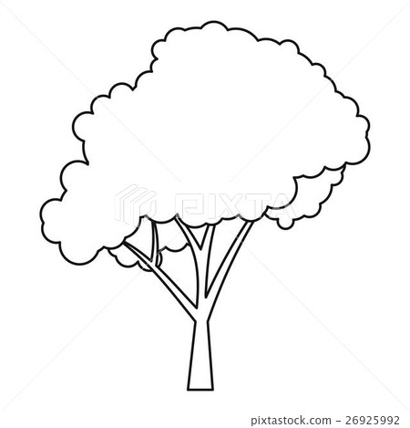 插图素材: tree icon, outline style