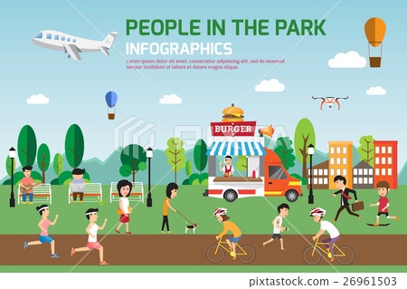 图库插图: rest in the park infographic elements.