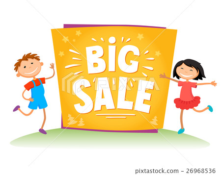 插图素材: big sale poster for school theme.