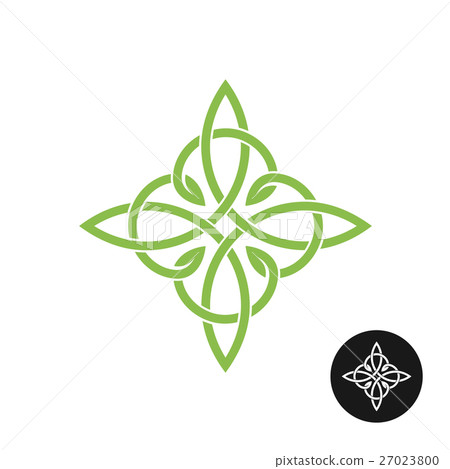 图库插图: celtic knots elegant weave cross logo.