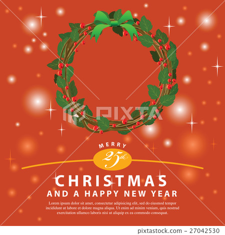 插图素材: wreath bouquet ornament for christmas event01