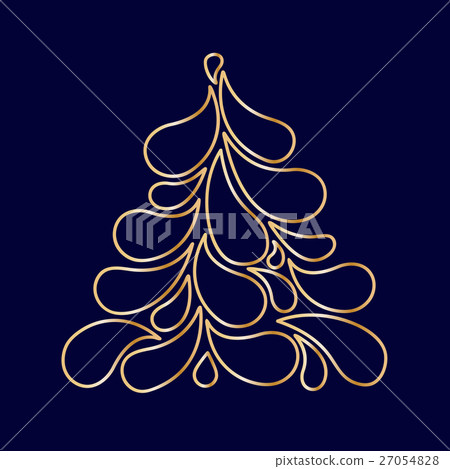 Decorative Stylized Christmas Tree Stock Illustration Pixta