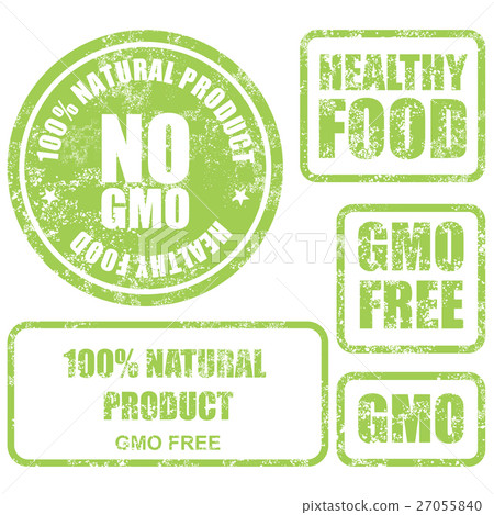 插图素材: shabby gmo free stamps, stickers and labels