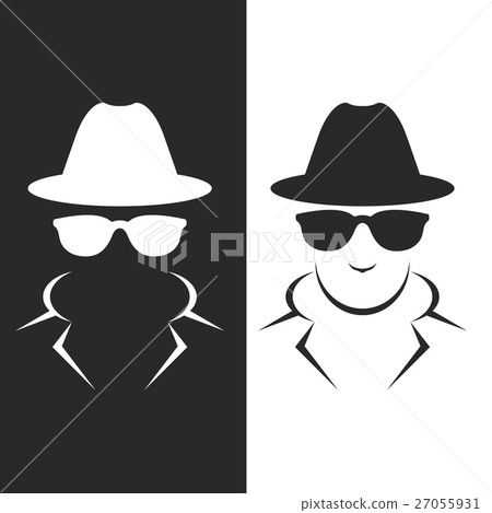 插图素材: undercover agent or spy - private detective icon