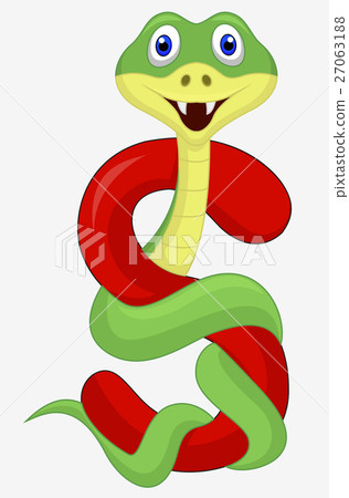 插图素材: alphabet s with snake cartoon