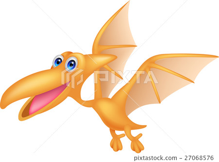 图库插图: dinosaur cartoon flying