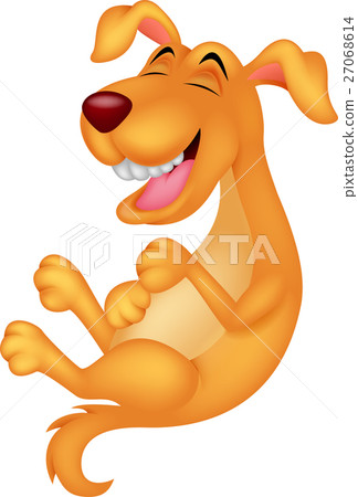 插图素材: cute cartoon dog laughing