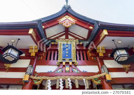 图库照片: 东京赤坂h神社神道门