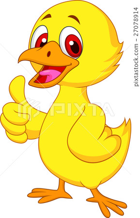 图库插图: cute baby duck cartoon thumb up