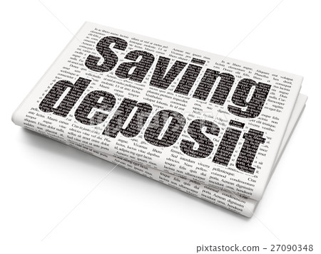 deposit,receipt 插图素材: money concept: saving deposit on newspaper