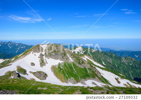 图库照片: 立山连峰 北阿尔卑斯 融雪