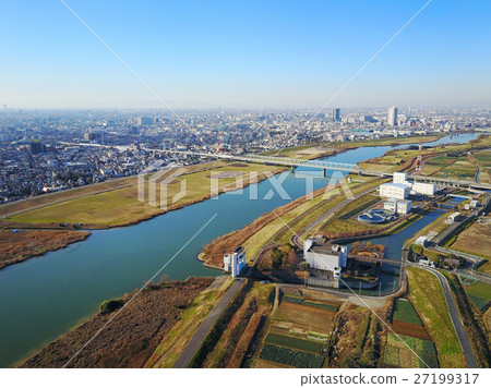 照片素材(图片): 市川市 鸟瞰图 空中拍摄