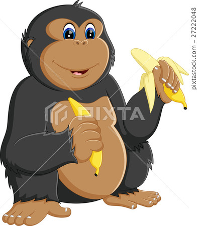 图库插图: funny gorilla cartoon of illustration