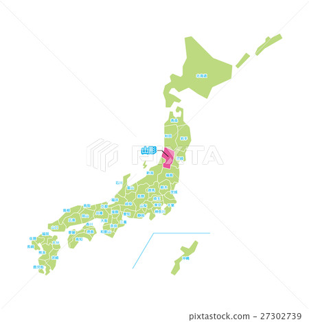 首页 插图 交通工具/交通 地图/标示 日本地图 山形县【都道府县】