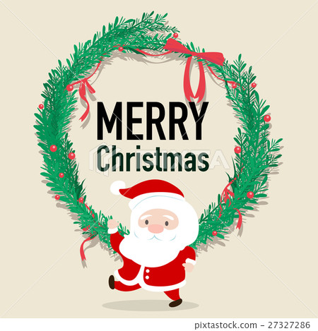 插图素材: santa claus with merry christmas background.
