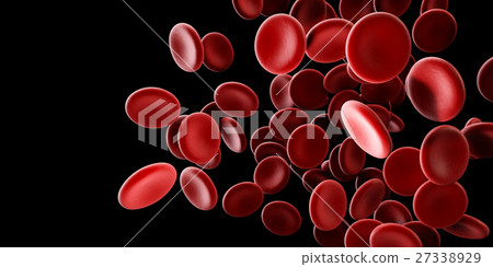 插图素材: red blood cells flowing in a vein or artery