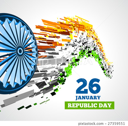 插图素材: indian republic day vector background with flag