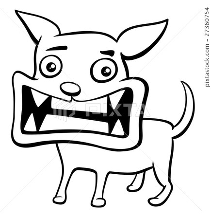 图库插图: angry puppy coloring page