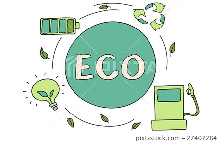 插图素材: eco energy saving environmental conservation ecology