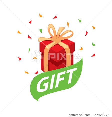 插图素材: vector logo box with gifts