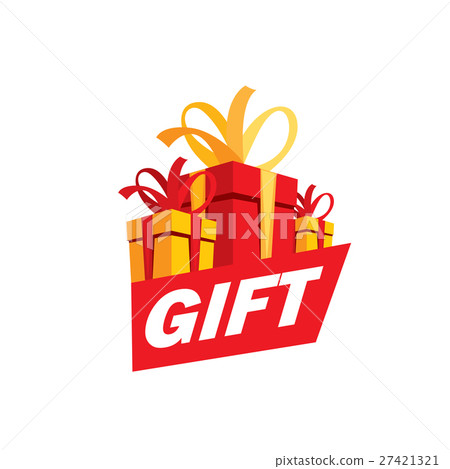 插图素材: vector logo box with gifts