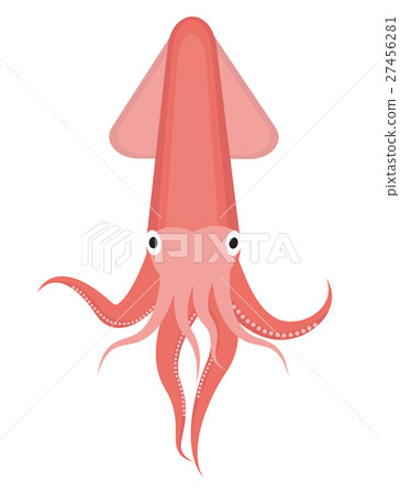 插图素材: squid icon logo element. flat style, isolated on