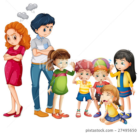 图库插图: people with sad and upset facial expressions