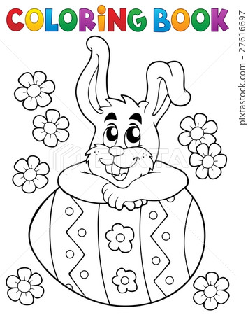 图库插图: coloring book easter rabbit theme 4