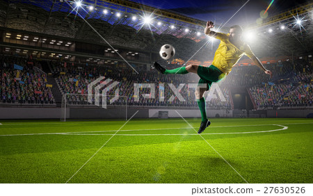 图库照片: soccer player at sport arena